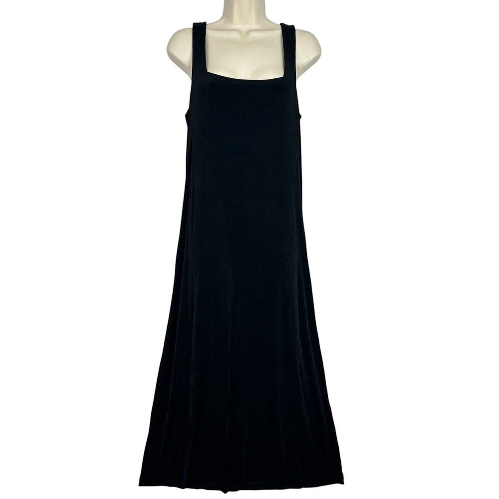 Chico's Travelers Midi Sleeveless Dress Women's Size 1 US M Black Stretch Work